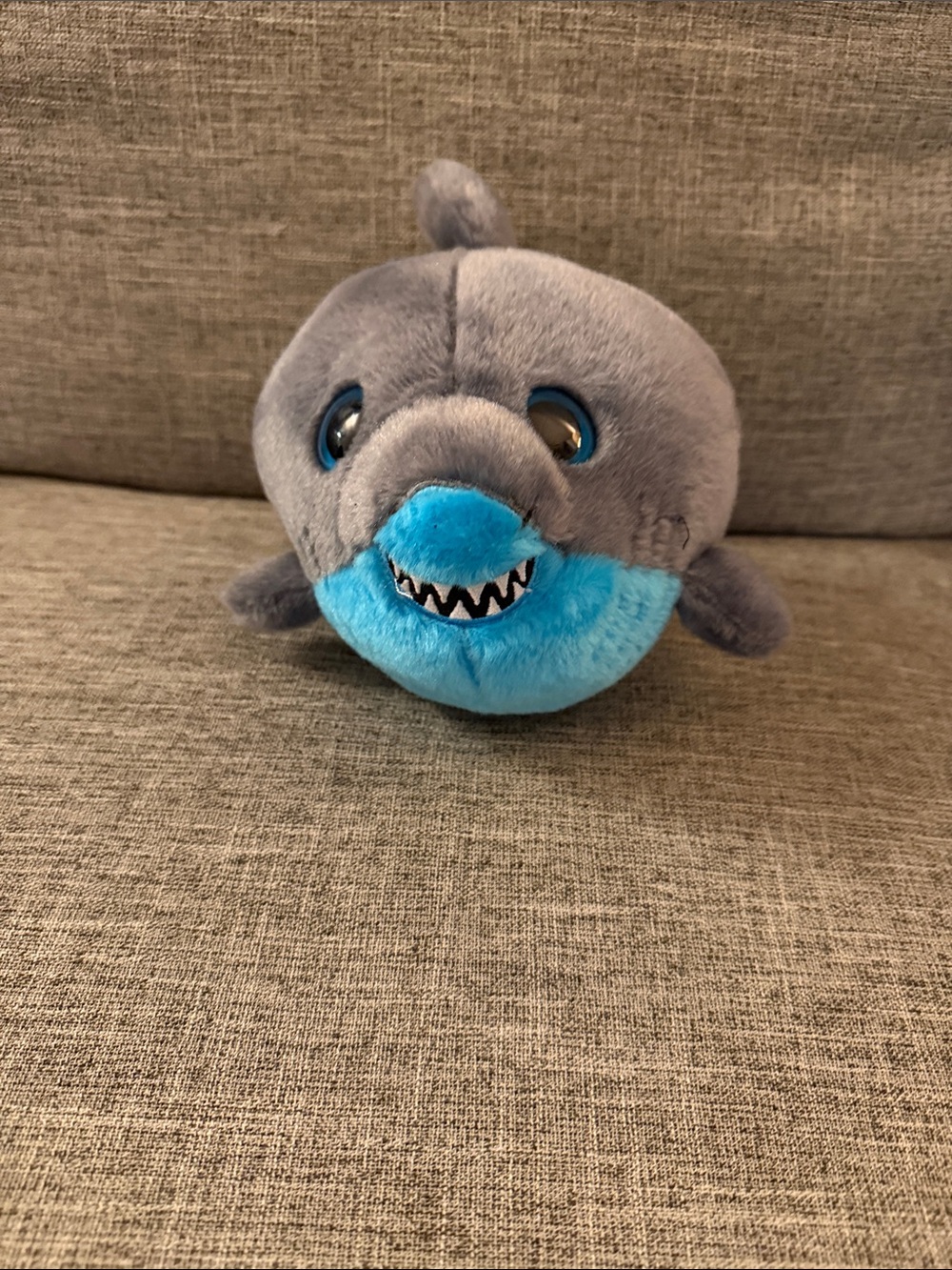 Plush Shark Toy - Gray and Bright Blue Soft Stuffed Animal